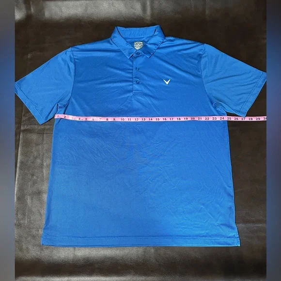 Callaway Polo Shirt Short Sleeve Opti-Dri Blue Square Golf Shirt XL - Picture 3 of 6